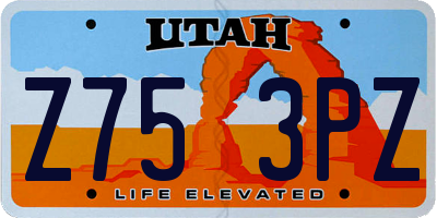 UT license plate Z753PZ