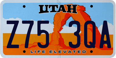 UT license plate Z753QA