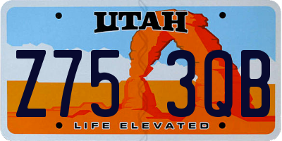 UT license plate Z753QB