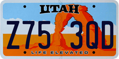 UT license plate Z753QD