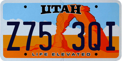UT license plate Z753QI