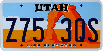 UT license plate Z753QS