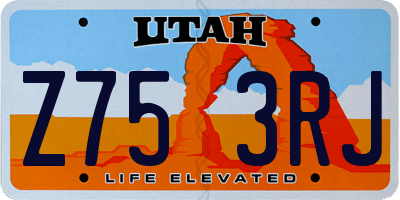 UT license plate Z753RJ