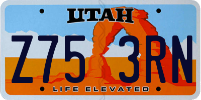 UT license plate Z753RN