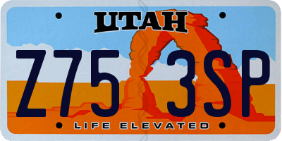 UT license plate Z753SP