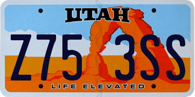 UT license plate Z753SS