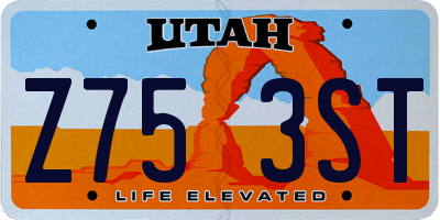 UT license plate Z753ST