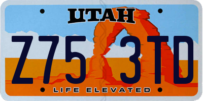 UT license plate Z753TD