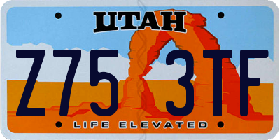 UT license plate Z753TF