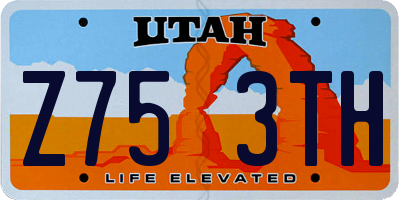 UT license plate Z753TH