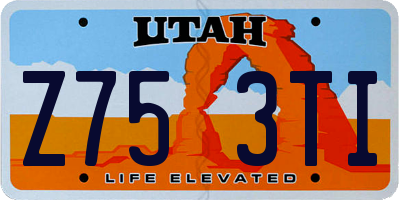 UT license plate Z753TI