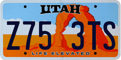 UT license plate Z753TS