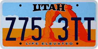 UT license plate Z753TT