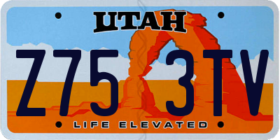 UT license plate Z753TV