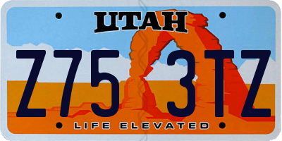 UT license plate Z753TZ