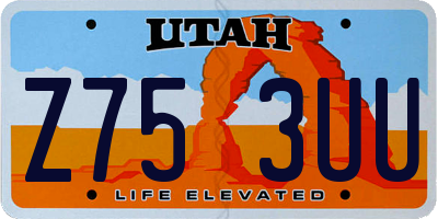 UT license plate Z753UU