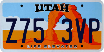 UT license plate Z753VP
