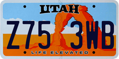UT license plate Z753WB