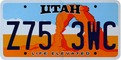 UT license plate Z753WC