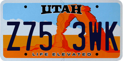 UT license plate Z753WK