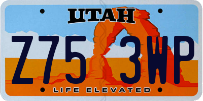 UT license plate Z753WP