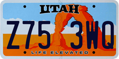UT license plate Z753WQ