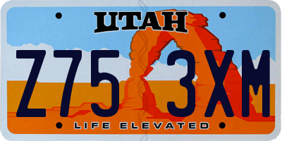 UT license plate Z753XM