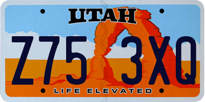 UT license plate Z753XQ