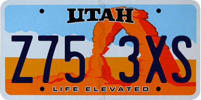 UT license plate Z753XS
