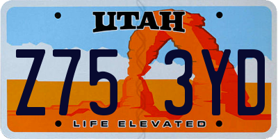 UT license plate Z753YD