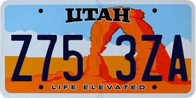 UT license plate Z753ZA
