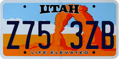 UT license plate Z753ZB