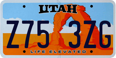 UT license plate Z753ZG