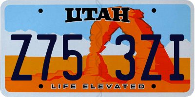 UT license plate Z753ZI