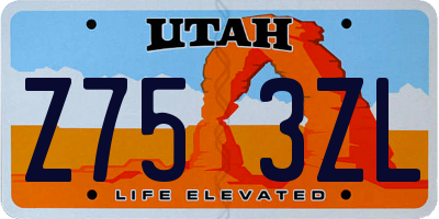 UT license plate Z753ZL