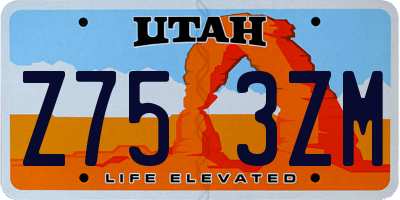 UT license plate Z753ZM