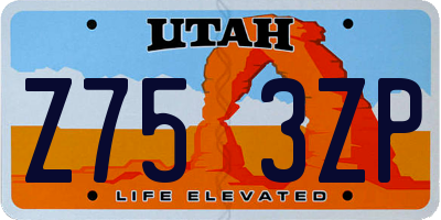 UT license plate Z753ZP