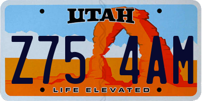 UT license plate Z754AM