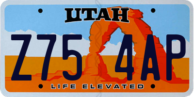 UT license plate Z754AP