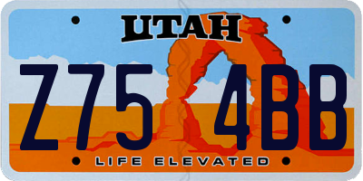 UT license plate Z754BB