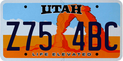 UT license plate Z754BC