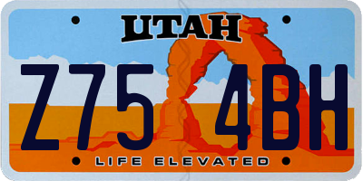 UT license plate Z754BH