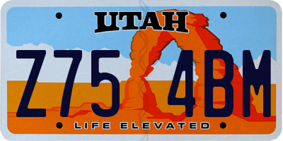 UT license plate Z754BM