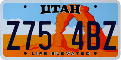UT license plate Z754BZ