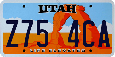 UT license plate Z754CA
