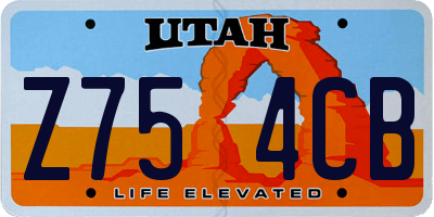 UT license plate Z754CB