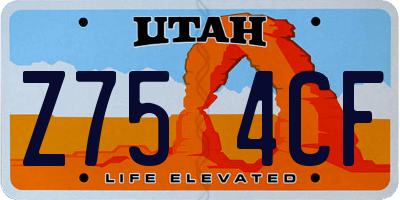 UT license plate Z754CF