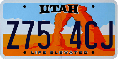 UT license plate Z754CJ