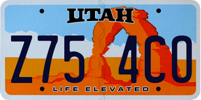 UT license plate Z754CO