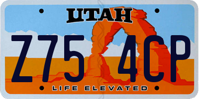 UT license plate Z754CP